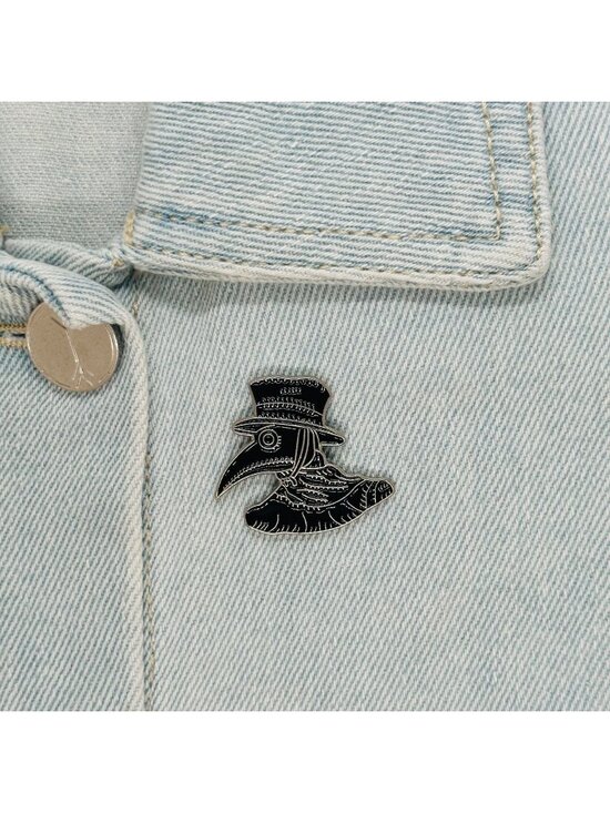 Unbranded Other - ✨Plague Doctor Black Brooch Pin Enamel Metal Badges Lapel Brooch Crow Raven✨